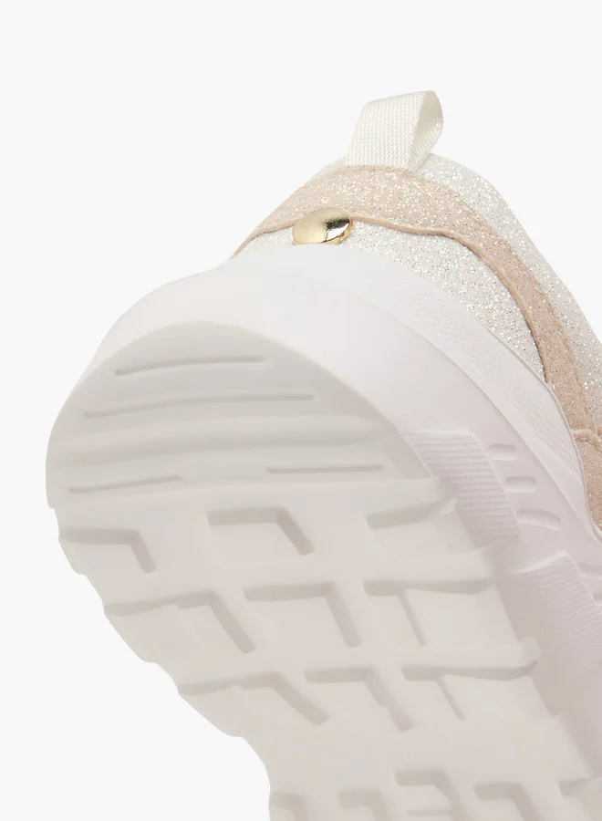 Barbie Girls Panelled Sneakers with Hook and Loop Closure