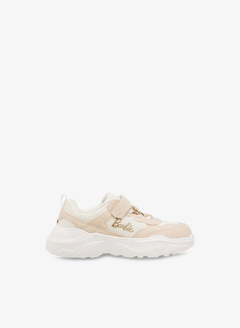 Barbie Girls Panelled Sneakers with Hook and Loop Closure - Image 1