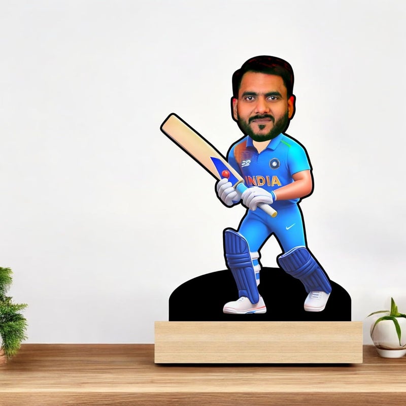 Incredible Gifts India Incredible Gifts Personalized Caricature For Cricketer Gift For Friends Brother Bff Boyfriend Father Customized Gift For Friends Family Cricket Batsman - Image 4