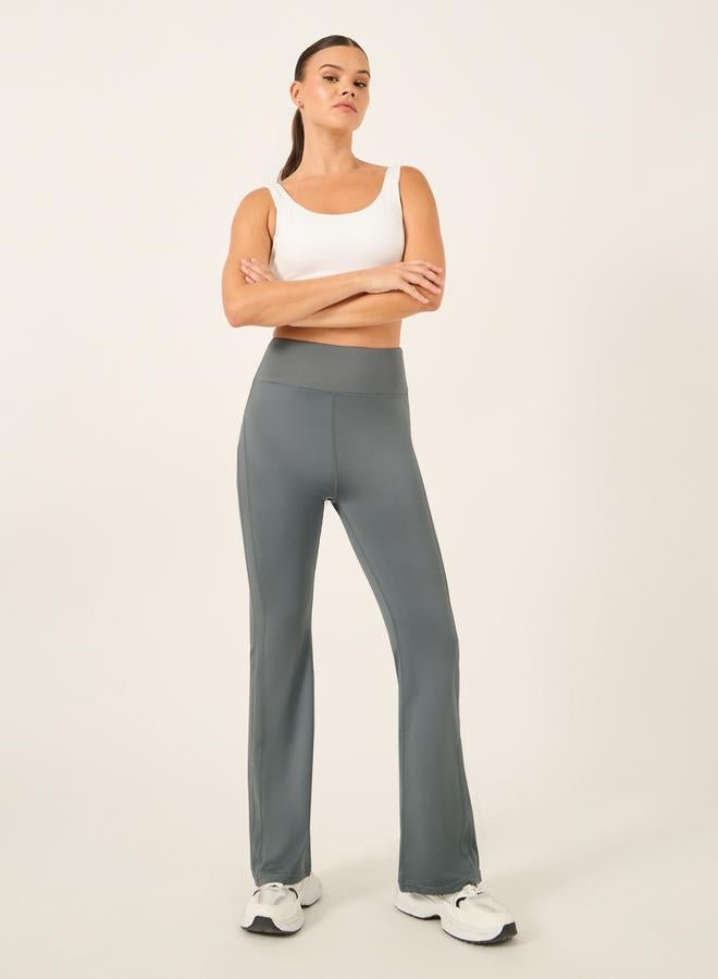 Styli Styli Contour Effect Stitch Detail Flared Leggings  - Image 1
