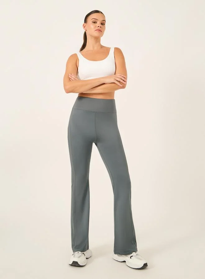 Styli Active  Contour Effect Stitch Detail Flared Leggings for Women | Best Price UAE