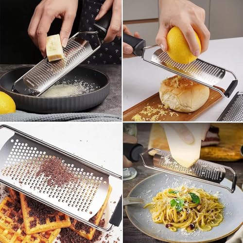 PERMAFROST Stainless Steel Hand Grater – Multi-Purpose Cheese & Vegetable Grater, Fine Grater & Citrus Zester, Kitchen Tools for Ginger, Garlic, Chocolate, Lemon Zest - Image 2