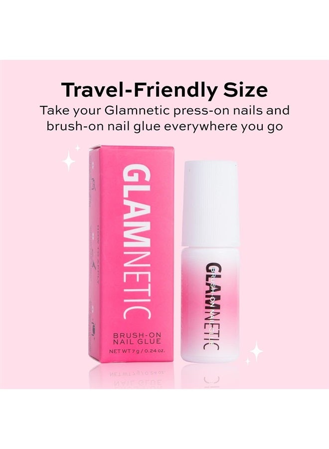 Glamnetic غراء الأظافر بفرشاة | موزع برأس فرشاة، خالي من الفوضى، مناسب للسفر، نباتي | متين وطويل الأمد | 0.24 أونصة - Image 3