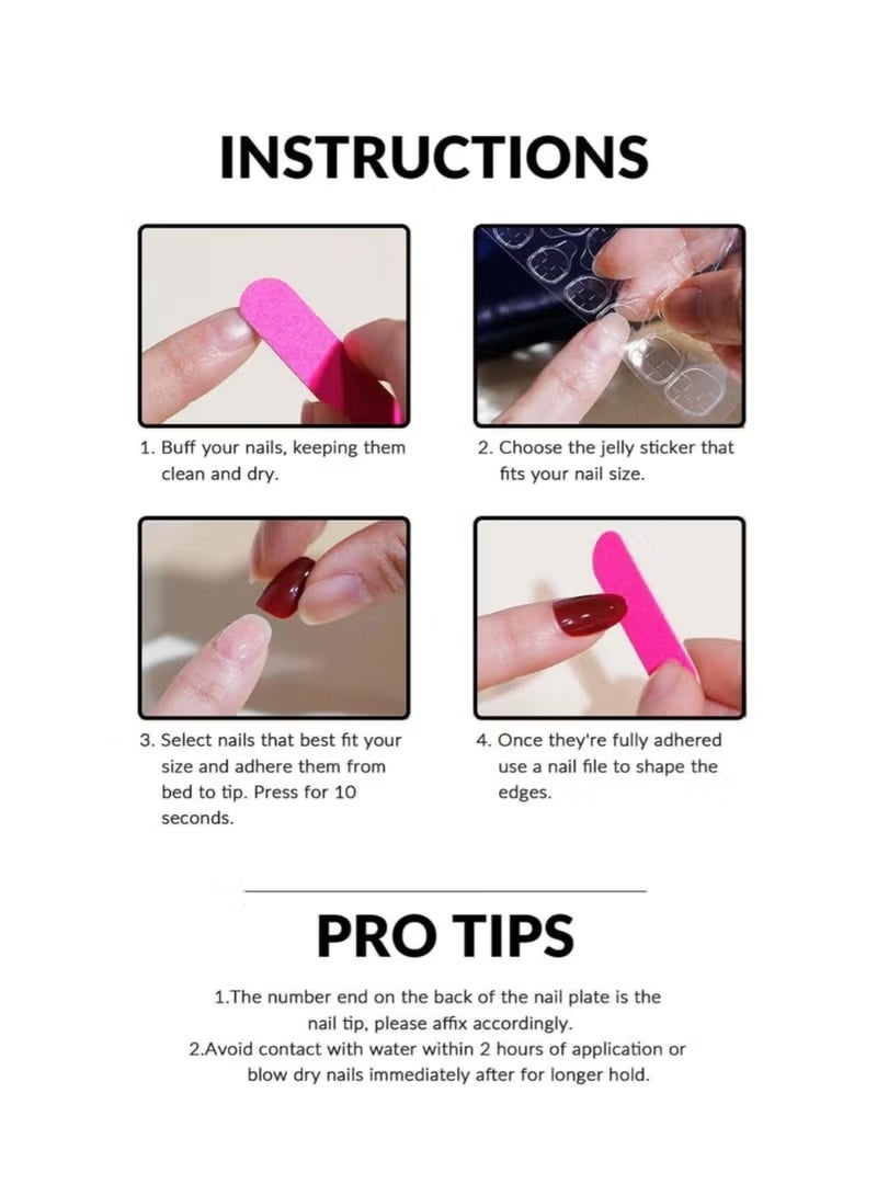 GlamKit 24-Pieces Nude Color Gradient Wearable Nails, Short Style, Versatile, Removable, No Damage to Nails, Finished Nails Suitable for Girls - Image 4