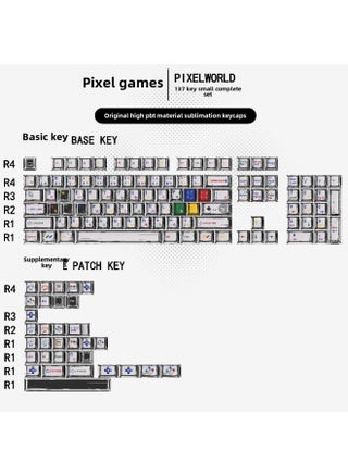 Gundam Comic Hundred Mixed Lamp Key Cap Original Height 136 Key Full Set Classic Simple Mechanical Keyboard Key Cap Key Meow-Color:Original Comic Pixel-137 Key Boxed - pzsku/Z14530E5F8ED902FD0AB5Z/45/_/1741853620/5211454a-ef91-46ef-bc60-2e2b36a0331c