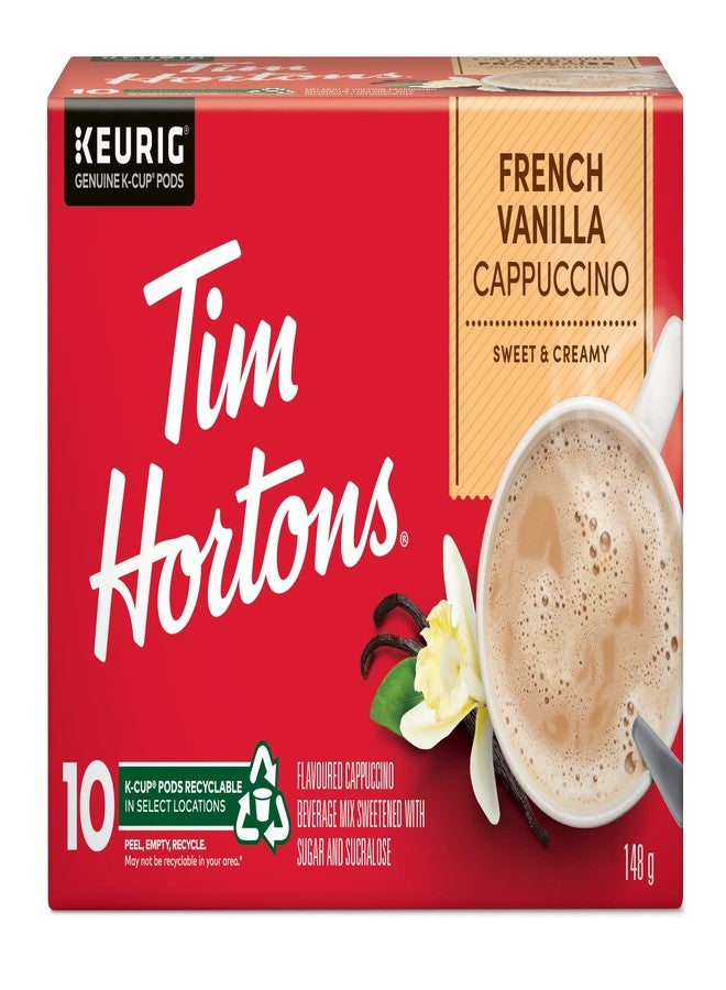 Tim Hortons French Vanilla Cappuccino Flavoured Coffee, Single Serve Keurig K-Cup Pods, 10 Count - Image 1
