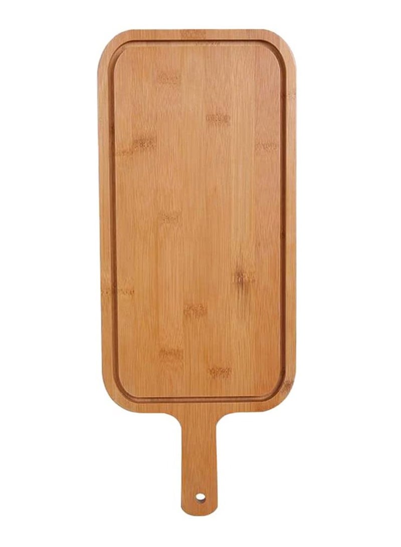 LINGWEI Bamboo Cheese Board Pizza Tray with Handle Beige 40x14cm  - Image 2