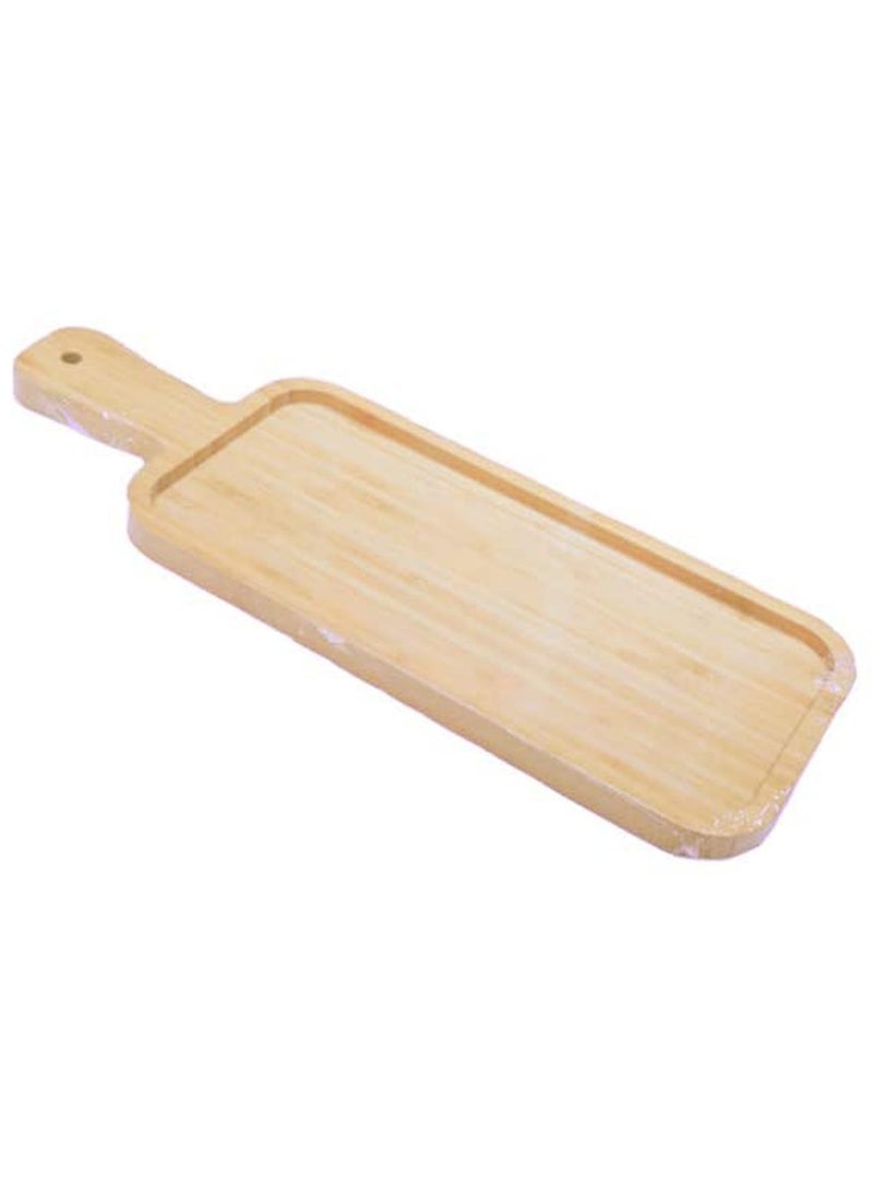 LINGWEI Bamboo Cheese Board Pizza Tray with Handle Beige 40x14cm  - Image 4
