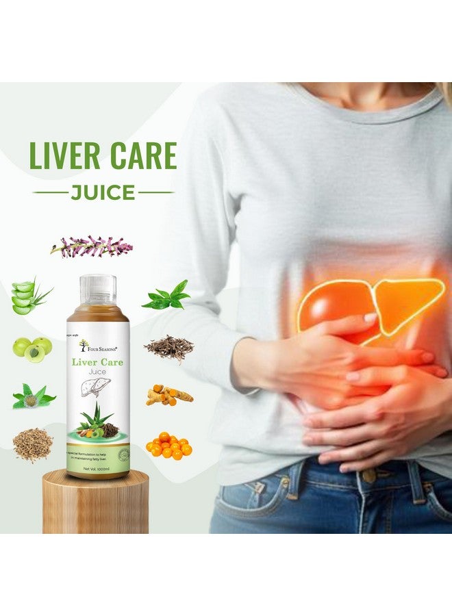 Four Seasons Four Seasons Liver Care Juice 1000ml | Fatty Liver Ayurvedic Medicine | Liver Detox Supplement | 5+ Herbs Aloe Vera, Bhumi Amla, Bhringraj, Kasni - No Added Sugar (Pack of 1)  - Image 5