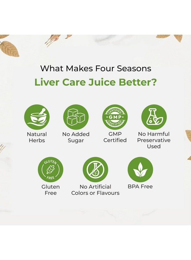 Four Seasons Four Seasons Liver Care Juice 1000ml | Fatty Liver Ayurvedic Medicine | Liver Detox Supplement | 5+ Herbs Aloe Vera, Bhumi Amla, Bhringraj, Kasni - No Added Sugar (Pack of 1)  - Image 4