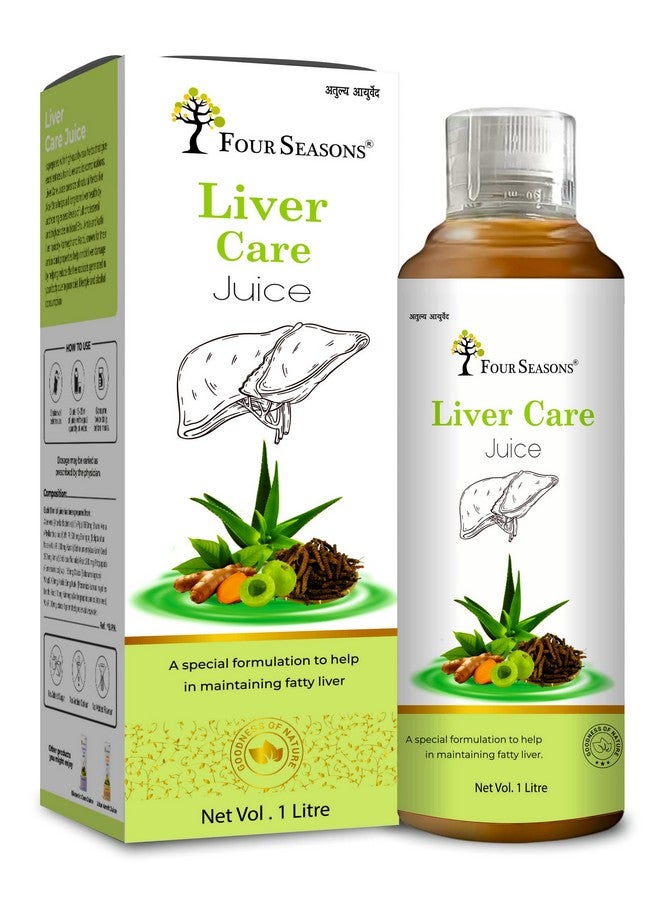 Four Seasons Four Seasons Liver Care Juice 1000ml | Fatty Liver Ayurvedic Medicine | Liver Detox Supplement | 5+ Herbs Aloe Vera, Bhumi Amla, Bhringraj, Kasni - No Added Sugar (Pack of 1)  - Image 1