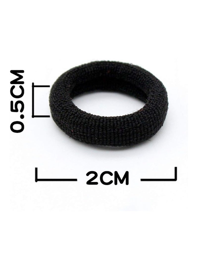 Loquat 100 Pieces Baby Girls Hair Ties - Small Elastic Hair Bands for Infant Girls, Baby, Toddler, Multicolor Hair Ties and Ponytail Holder (White and Black) - Image 3