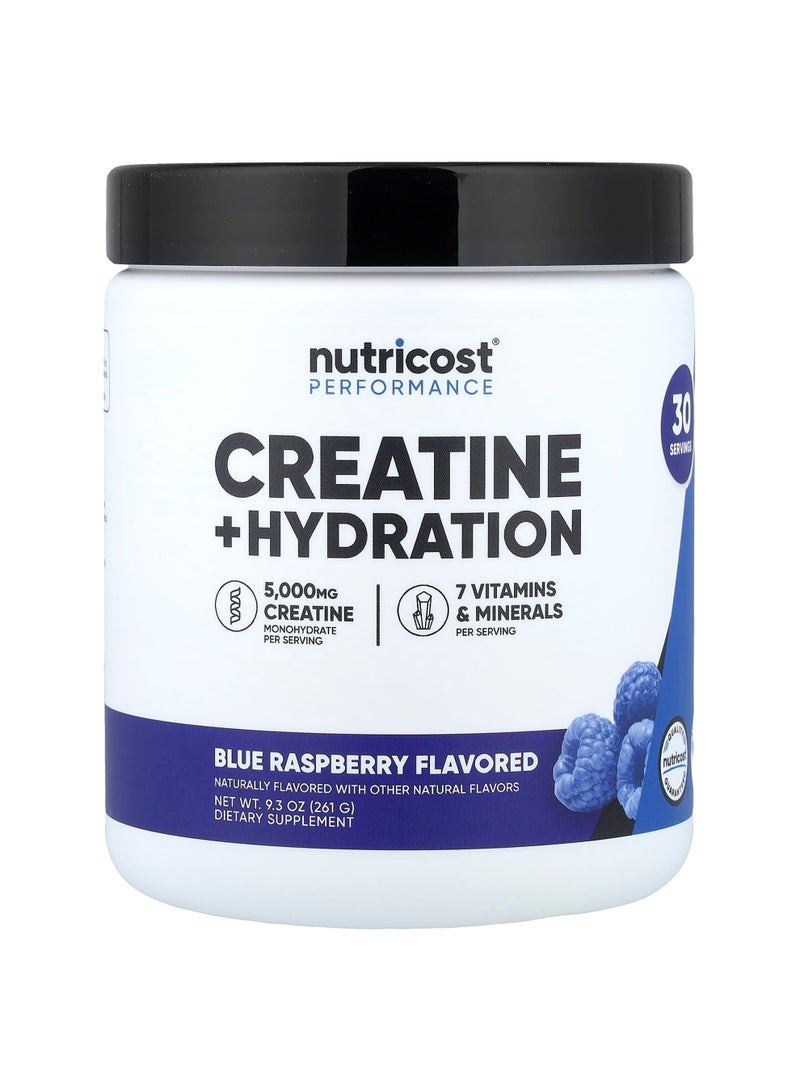 Performance, Creatine + Hydration, Blue Raspberry, 9.3 oz (261 g)