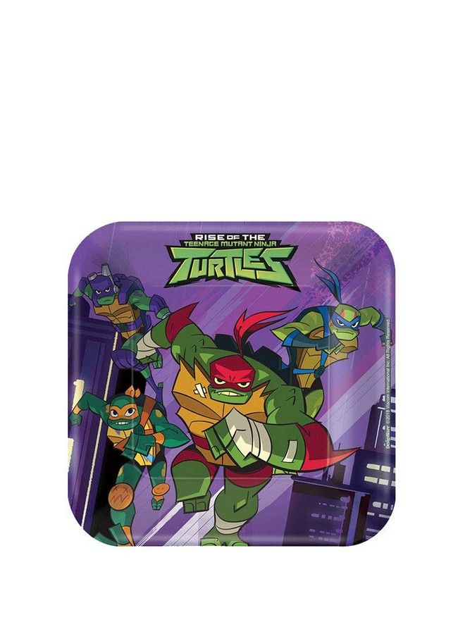 Amscan Rise Of The Teenage Mutant Ninja Turtle Square Paper Plates 7" ; Multicolor ; Pack Of 8 - Image 2