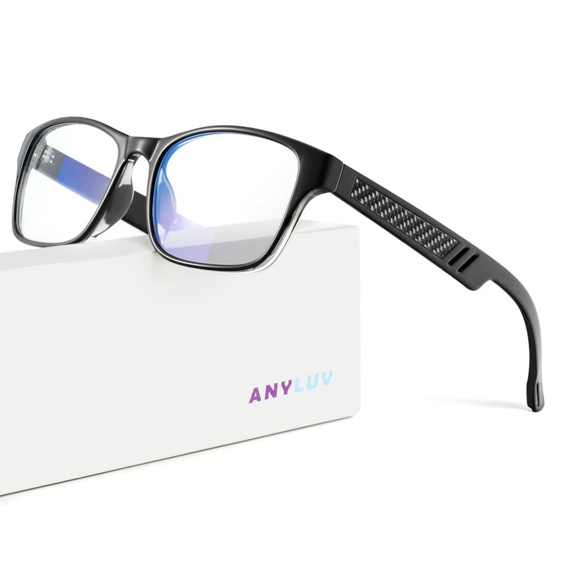 ANYLUV Blue Light Blocking Glasses for Men Women Lightweight Computer Gaming Glasses Anti Eye Strain Rectangle Frame with Clear Lens