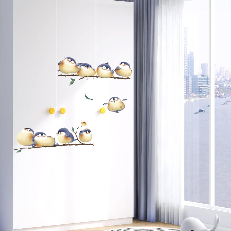 DILIBRA Blue Bird on The Branch Wall Decals, Peel and Stick Lovely Bird Wall Decals, DIY Vinyl Art Murals for Nursery Kids Bedroom Living Room Classroom Preschool Playroom - Image 5