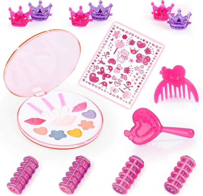 Bayer Design : Charlene Super Model Make Up Head, Brown Hairs, Brunette, Comes with Make-Up and Stickers, Styling Ideas Shown on Showbox, For Ages 3 and up - Image 5