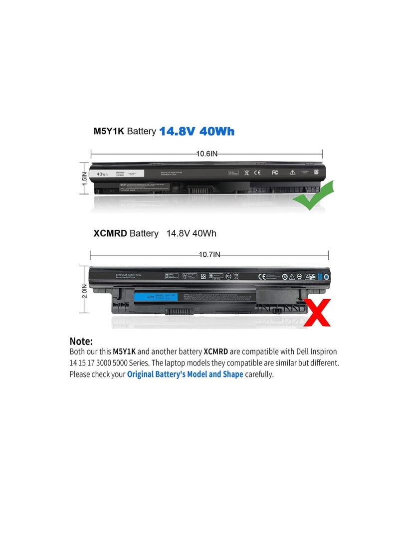 Terabyte 40WH M5Y1K HD4J0 Battery Compatible with Dell Inspiron 15 3551 3552 3558 5558 5559 14 3451 3452 3458 17 5755 5756 5758 5759 INS14UD-1328W 1528B Vostro 3458 3558 GXVJ3 VN3N0 991XP M5YIK 453-BBBQ P60G - Image 5