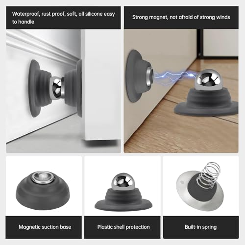 LSAIXL RV Door Holder Magnetic Baggage Door Catch Latch for RV RV Door Stopper for Trailer Camper Motor Home Boat Compartments Cargo Grey - Image 5