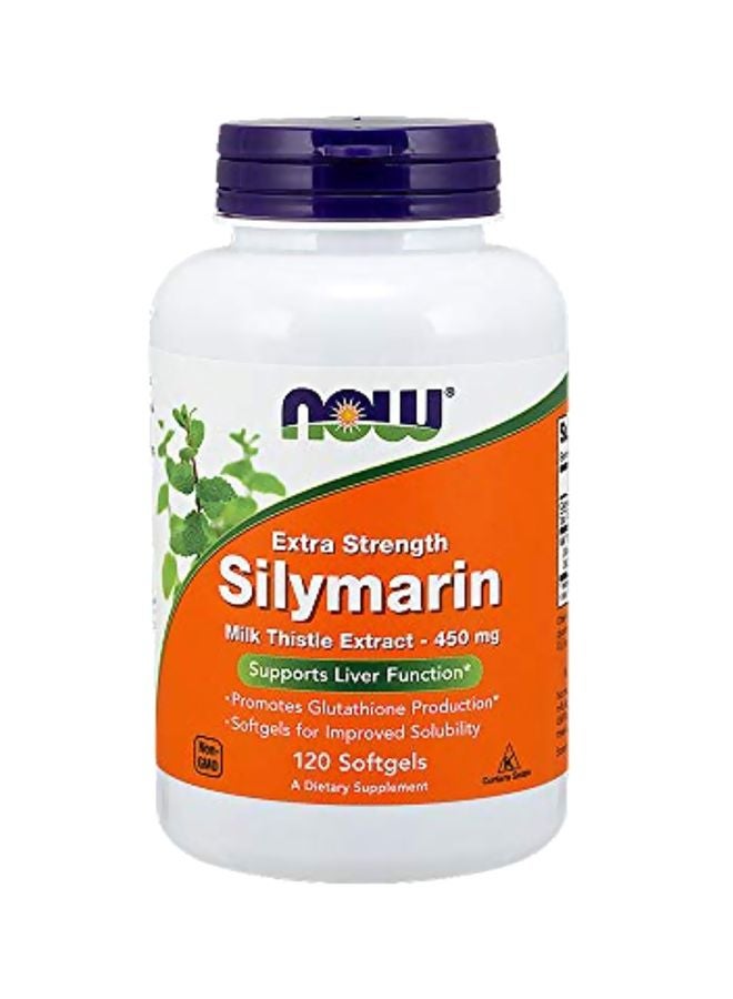 Now Foods Silymarin Milk Thistle Extract Dietary Supplement 450mg - 120 Softgel Capsules - Image 1