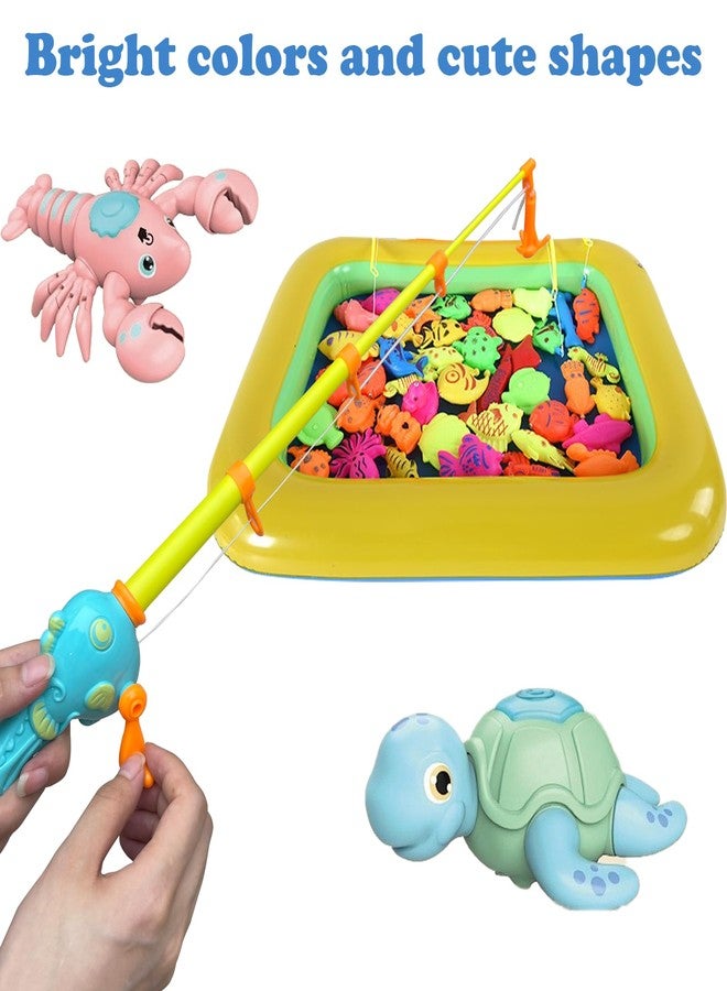 Timisea 3 Pcs Fishing Rod Pole Pool Toy,Fishing Bath Toys Game for Bath Time Carnival,Educational Learning Toys for Children Magnetic Fishing Rod Game - Image 5