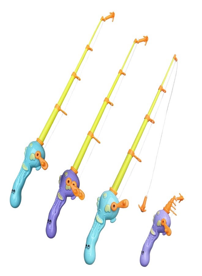 Timisea 3 Pcs Fishing Rod Pole Pool Toy,Fishing Bath Toys Game for Bath Time Carnival,Educational Learning Toys for Children Magnetic Fishing Rod Game - Image 1