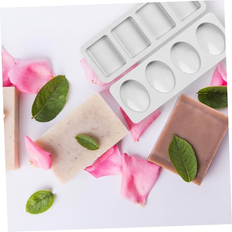 NUOBESTY 3pcs Rectangle Round Silicone Soap Molds Easy Release Handmade Soap Mold Set for DIY Decorative Random Color - Image 3