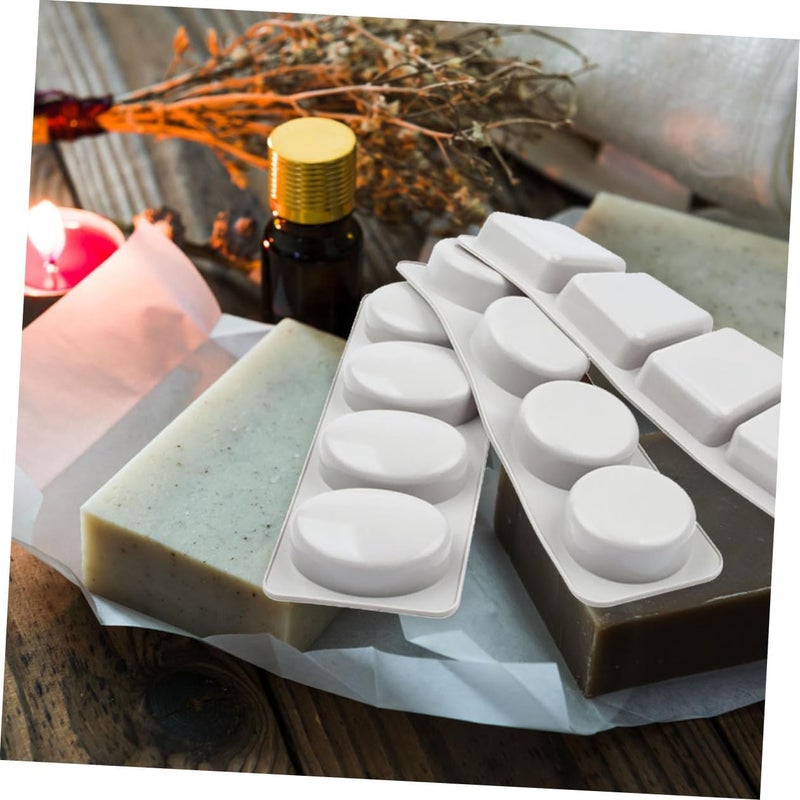 NUOBESTY 3pcs Rectangle Round Silicone Soap Molds Easy Release Handmade Soap Mold Set for DIY Decorative Random Color - Image 4