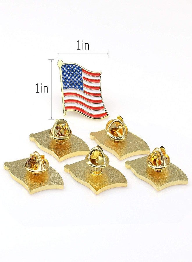 TONOS Exquisite American Flag Lapel Pins -Gold American Flag Pin The Stars and Stripes Lapel Pin- 6 Pack with Box - Image 4
