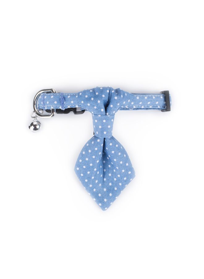 إسكدنيا طوق فني من القماش للكلب مزود بحزام أزرق/ أبيض - Image 2