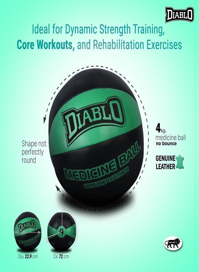 Diablo 4kg Genuine Leather No Bounce Medicine Ball for Fitness Workout - Image 2