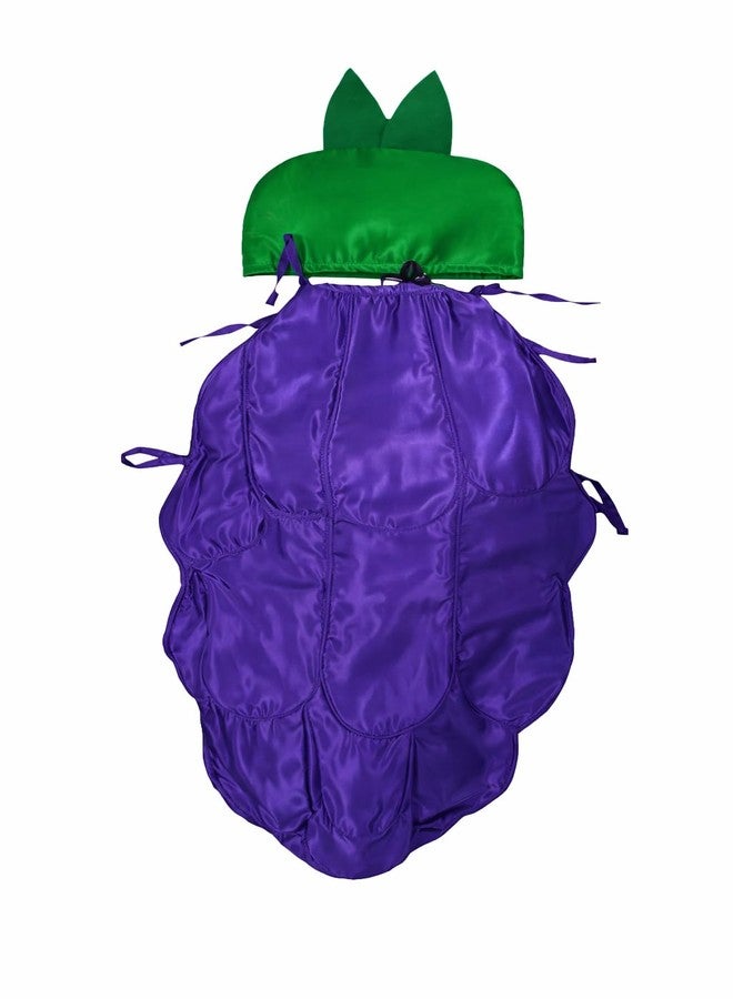 EthnicAlive Smiley Grapes Fruit and Vegetable Cosplay Costume Outfit For Kids Girls, Boys | Halloween Fruits Dress (Purple, 6 Year To 7 Year) - Image 2