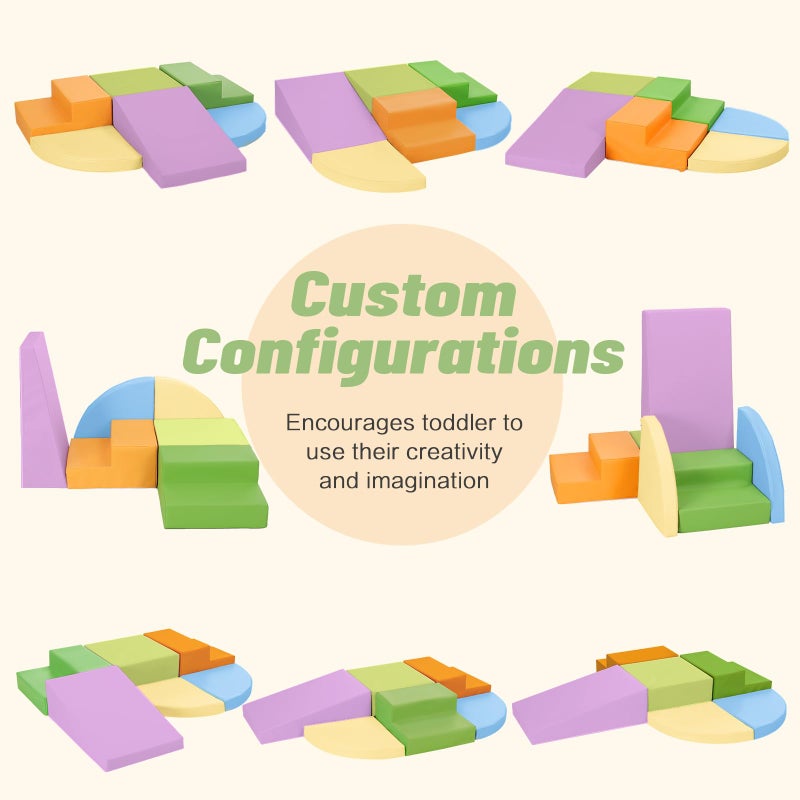 TODIBY 6-Piece Foam Climbing Blocks for Toddlers: Baby Foam Climbing Gym PU Leather Colorful Indoor Toy Building Blocks - Image 3