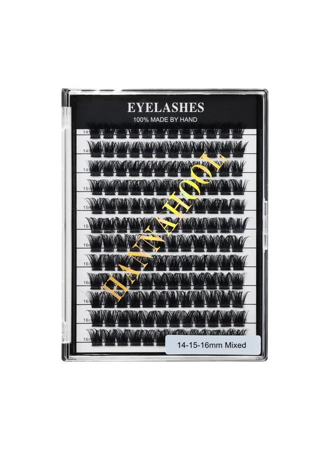 Hannahool Mixed 8121416Mm8101214Mm10121416Mm141516Mm Wide Stem Individual False Eyelashes Soft Lightweight Volume Eyelashes Extensions Makeup Cluster Lashes (Mixed 141516Mm) - Image 1