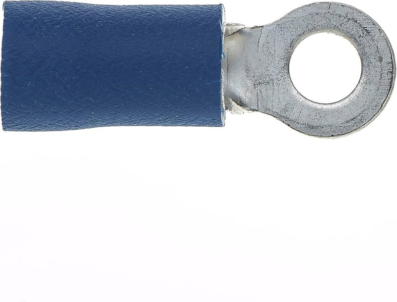 Keple KEP4277 Crimp Terminal - Pack of 100, Blue, 3.2mm, 30A, 16-14 AWG - Heat Shrink Ring Connectors, Tinned Copper, Insulated Wire Terminals - Image 2