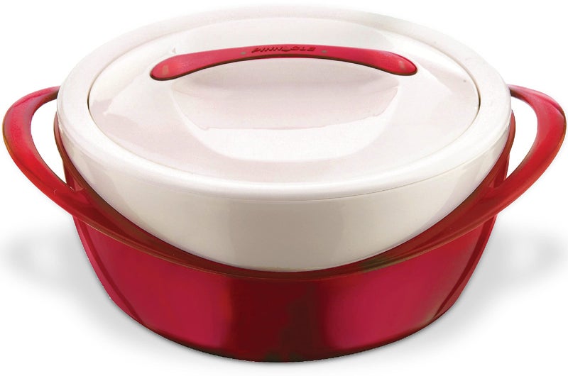 Pinnacle Large Insulated Casserole Dish with Lid 3.6 qt. Elegant Hot Pot Food Warmer/Cooler -Thermal Soup/Salad Serving Bowl Stainless Steel Hot Food Containerâ€“Best Gift Set for Moms â€“Holidays Red - Image 1