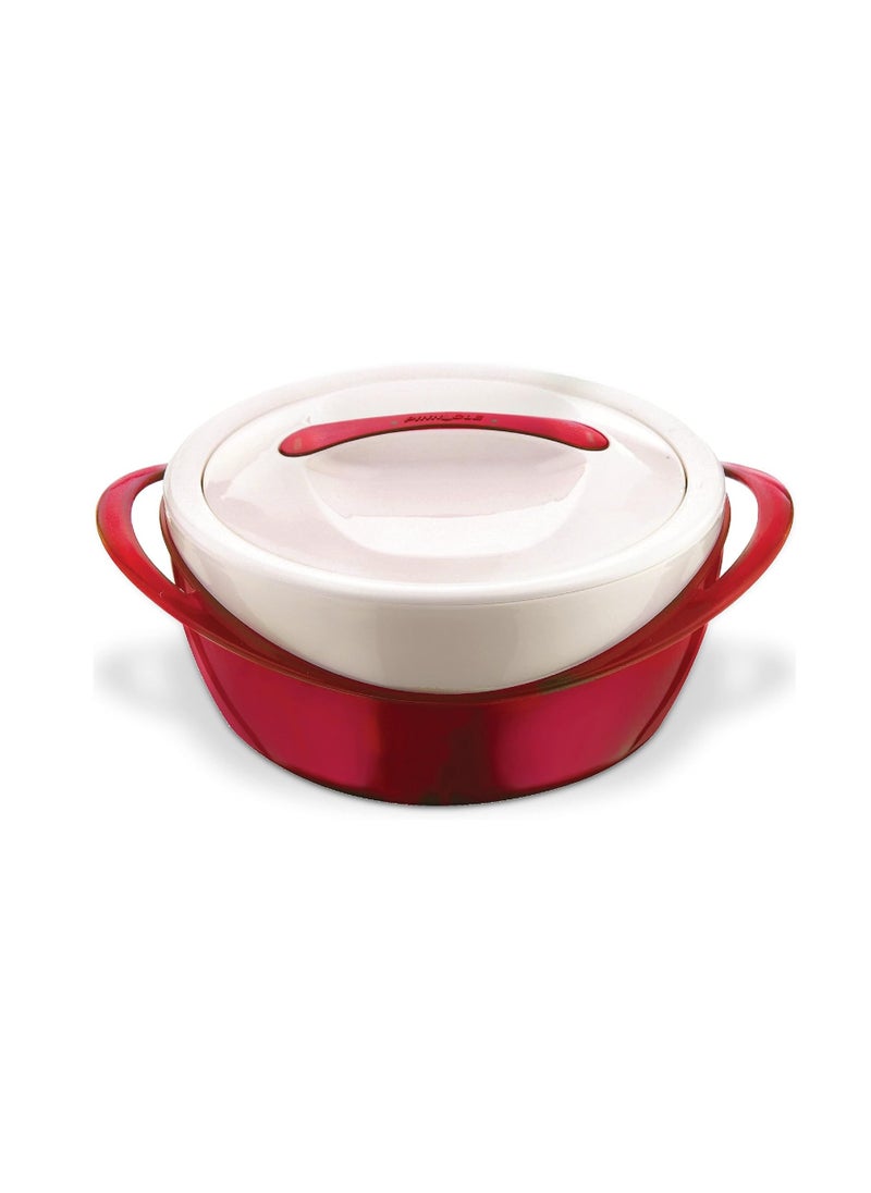 PINNACLE - Pinnacle Large Insulated Casserole Dish with Lid 3.6 qt. Elegant Hot Pot Food Warmer/Cooler -Thermal Soup/Salad Serving Bowl Stainless Steel Hot Food Container–Best Gift Set for Moms –Holidays Red - Image 1