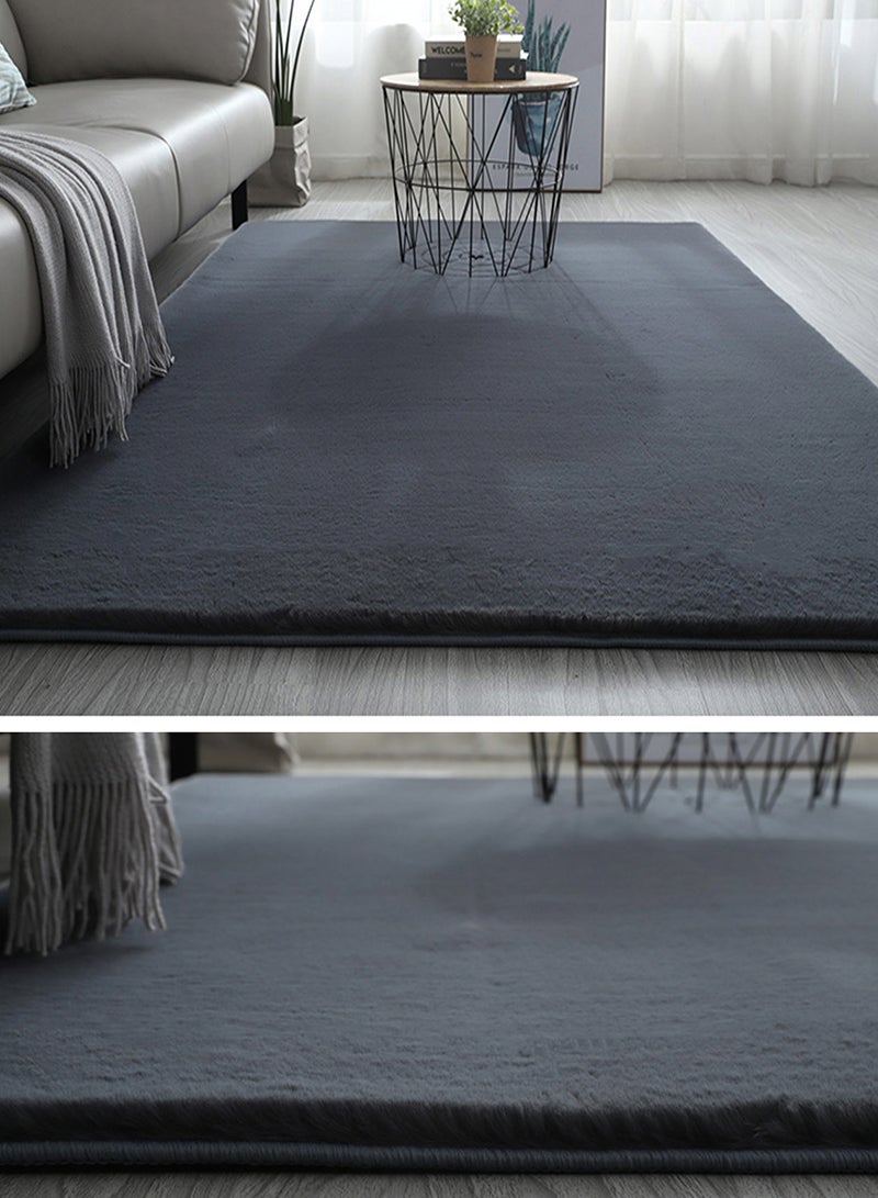 شاربدو سجادة شعر أرنب تقليد ناعمة سجادة غرفة المعيشة سجادة بجانب السرير بلون سادة سجادة راقية 50*80 سنتيمتر - Image 2