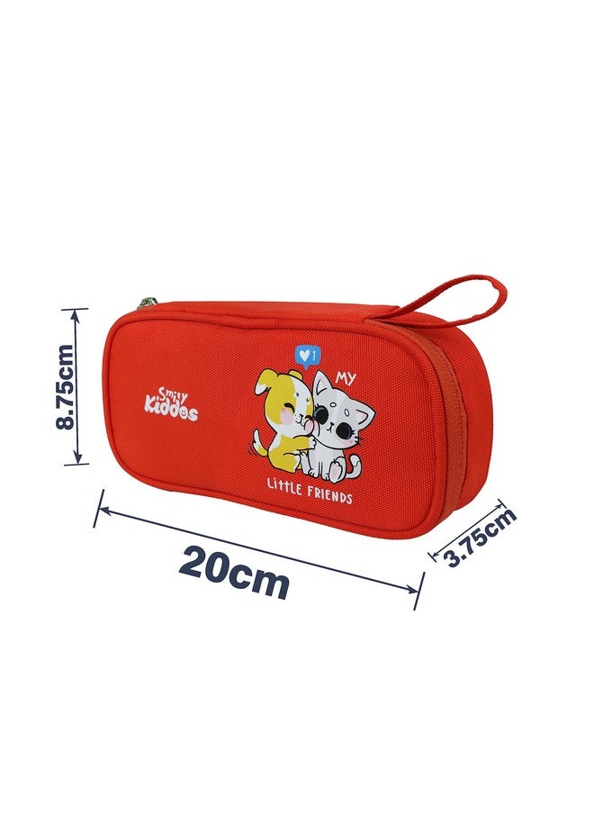 SMILY KIDDOS Smily Kiddos Polyester Zipper Pencil Pouch Kitty Theme (Red)  - Image 2