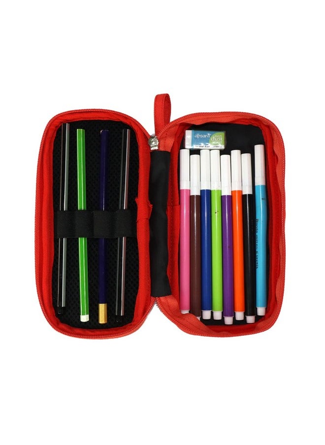 SMILY KIDDOS Smily Kiddos Polyester Zipper Pencil Pouch Kitty Theme (Red)  - Image 3