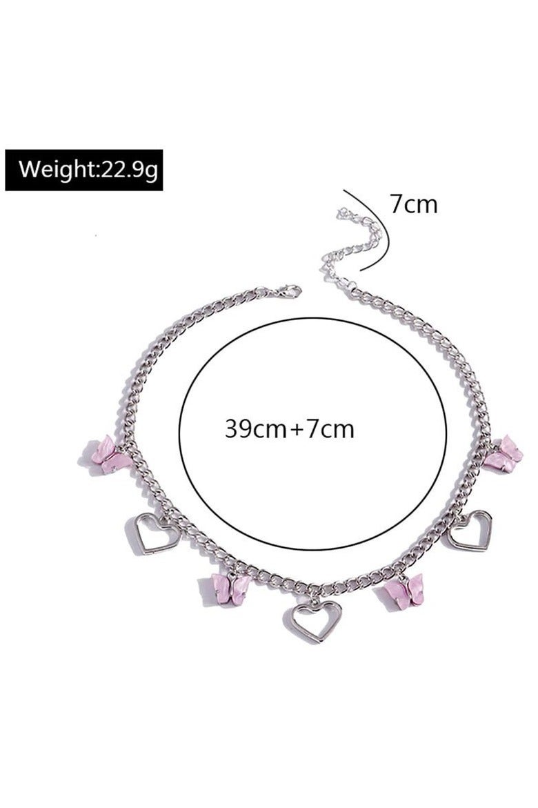 Goolsky Butterfly & Heart Pendant Necklace – Trendy Layered Choker for Women, Fashion Statement Jewelry, Non-Fading Titanium Steel, Daily/Streetwear - Image 5