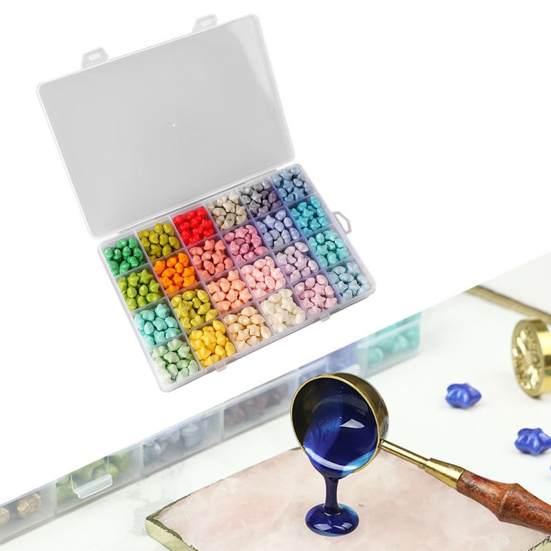 Sealing Wax Beads Assorted Colors Star Shape Odourless Smokeless Quick Dry Wax Stamp Beads for Envelope Card Invitations - Image 1