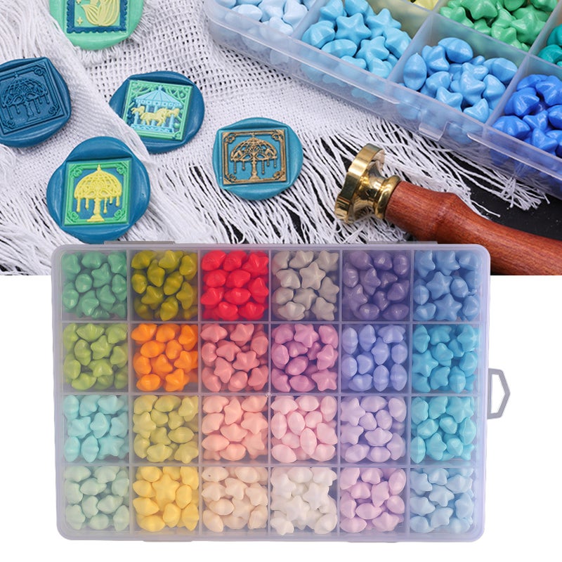 Sealing Wax Beads Assorted Colors Star Shape Odourless Smokeless Quick Dry Wax Stamp Beads for Envelope Card Invitations - Image 4