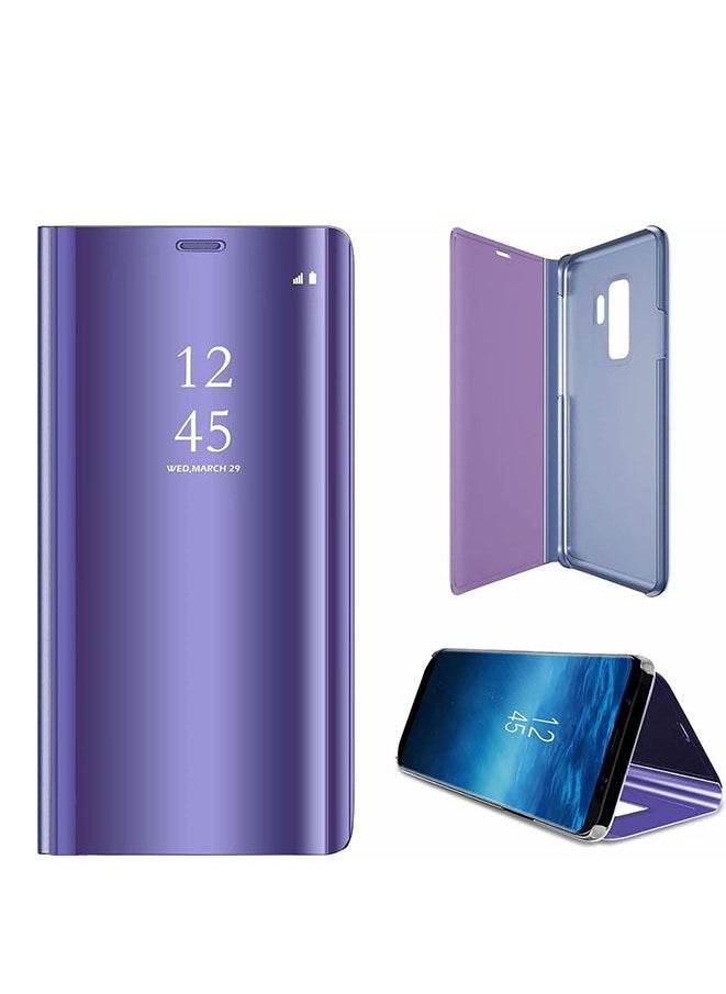Generic Case For Samsung S9 Ultra-Thin Translucent View Mirror Flip Cover Purple  - Image 1