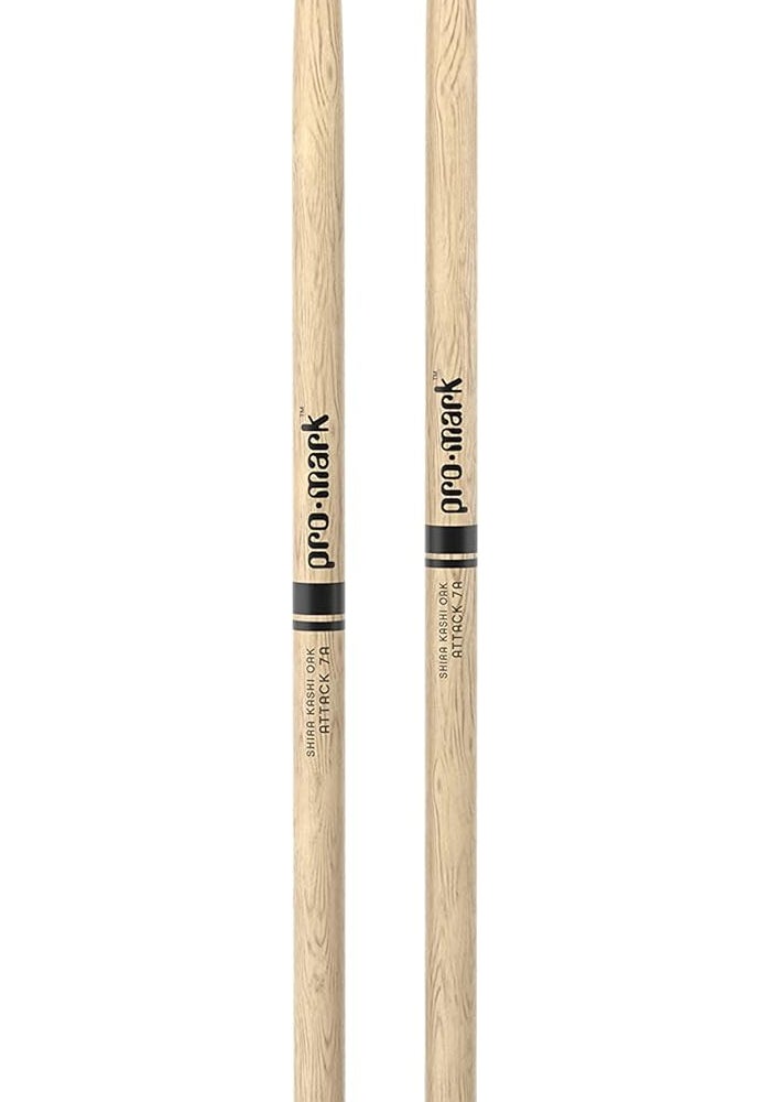 ProMark Classic Attack 7A Shira Kashi Oak Drumsticks with Oval Wood Tip - Image 3