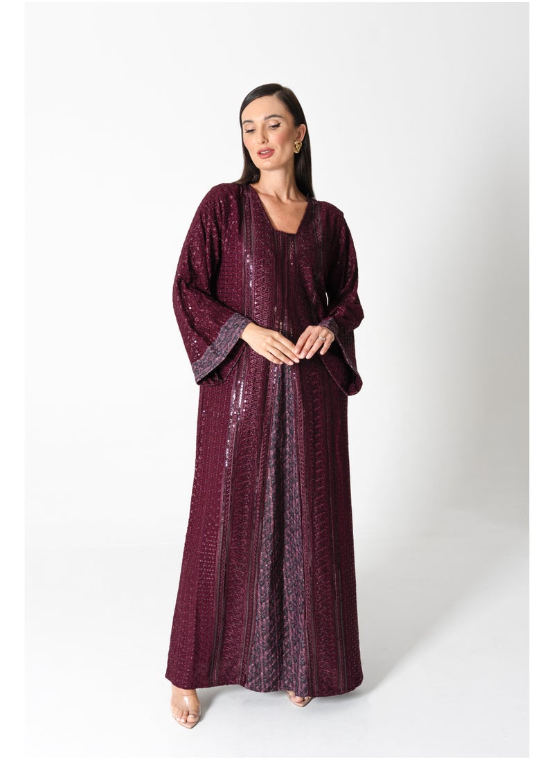 اكسا جلابية مطرزة لامعة  - Image 1