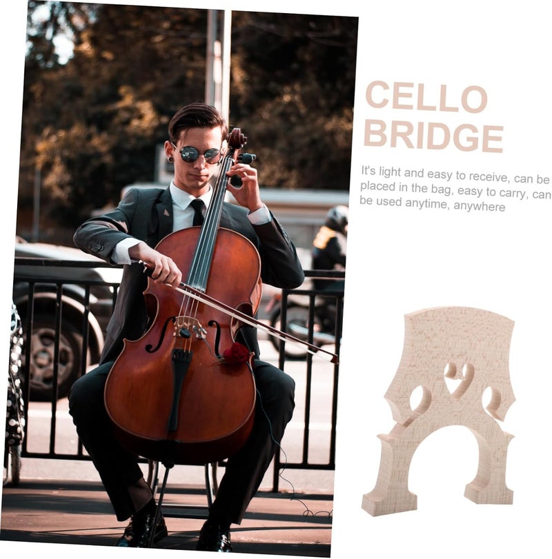 IMIKEYA 2pcs Maple Cello Bridge 4/4 Size Cello Maple Replacement Bridge Wood Grain for Accessories - Image 3