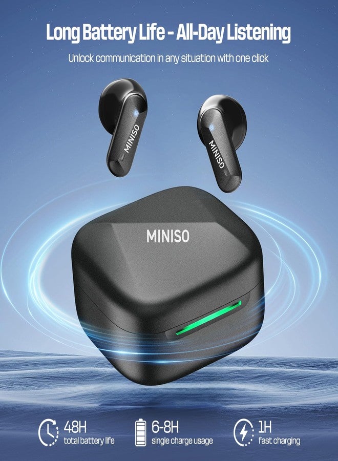 ميني سو سماعات أذن MINISO MS119 بتقنية الذكاء الاصطناعي للترجمة الفورية، تدعم 165 لغة، مع وقت تشغيل يصل إلى 48 ساعة، سماعات بلوتوث لاسلكية مثالية للسفر والاجتماعات والتعلم - Image 2