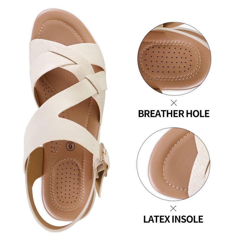 mysoft Women's Walking Sandals Comfortable Air Cushioned Support Ankle Strap Dress Sandals - Image 5