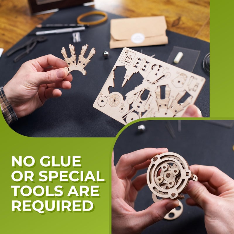 UGEARS Engine Clock 3D Wooden Puzzles for Adults â€“ Wooden Model Kits for Adults, Mechanical Clock Kit with Moving Pistons, Steam Engine Kits, Clocks Kits for Do It Yourself, Brain Teaser 3D Puzzle - Image 5